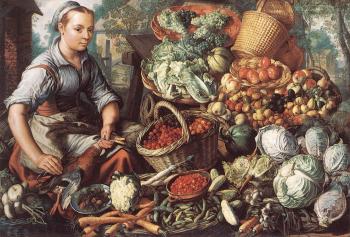 Joachim Beuckelaer : Market Woman with Fruit, Vegetables and Poultry